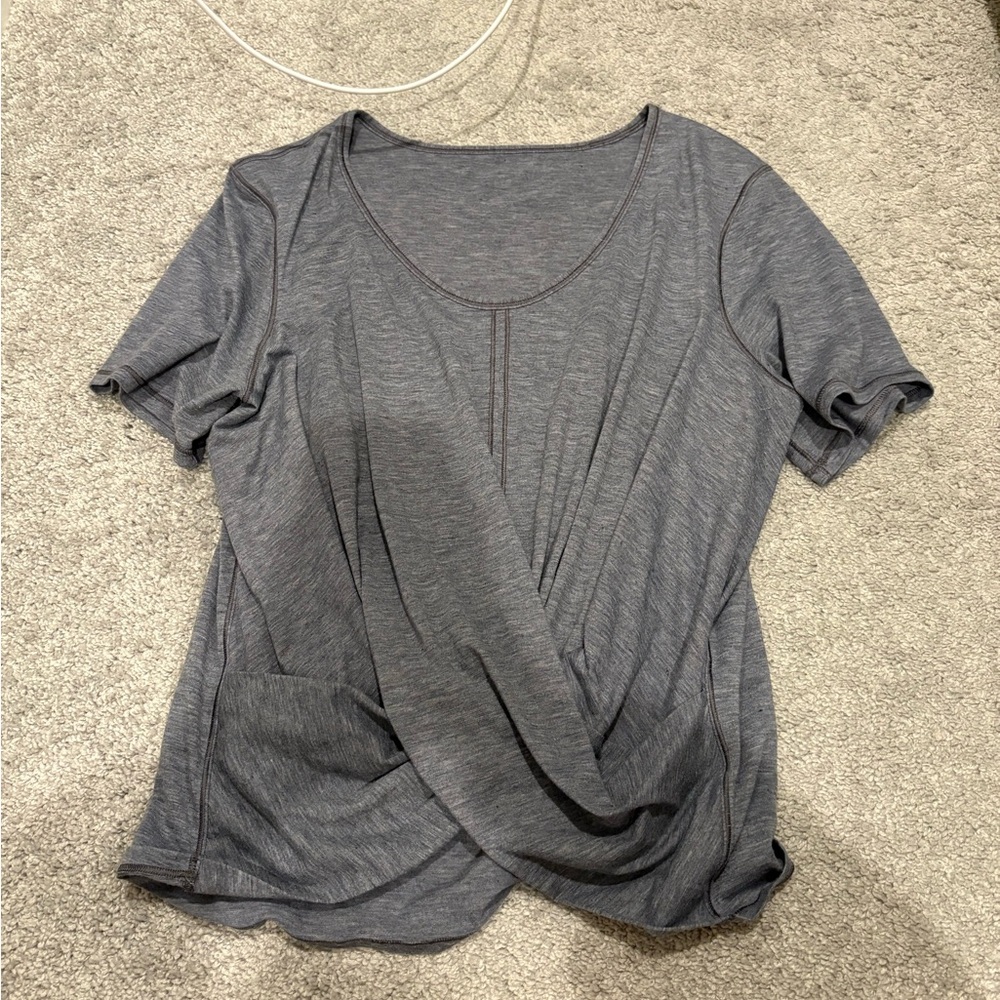 lululemon athletica Charcoal Short Sleeve Top